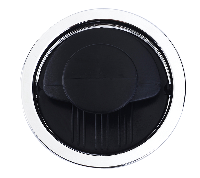 SAÍDA DE AR DO PAINEL INJETADO (MONTADA COMPLETA) PRETA CROMADA